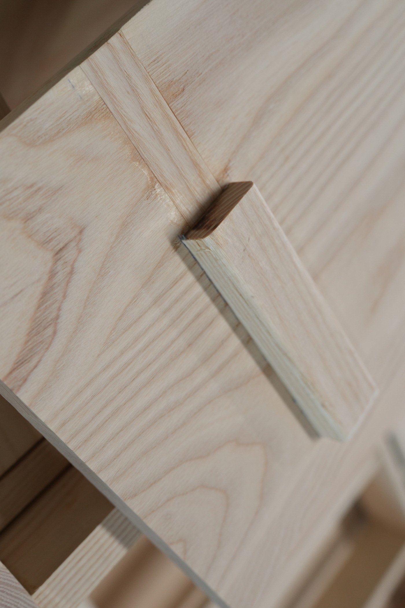 Solid wood joinery detail machined in the WNS workshop