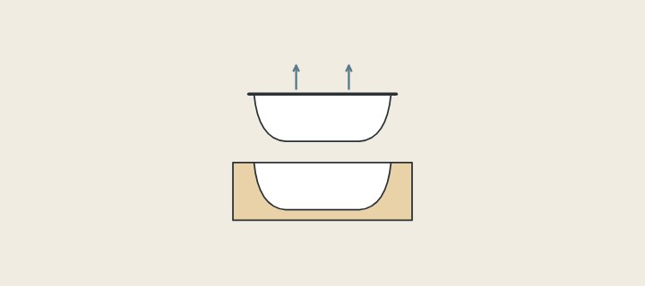Illustration of a cast bathtub lifted out of an open mold