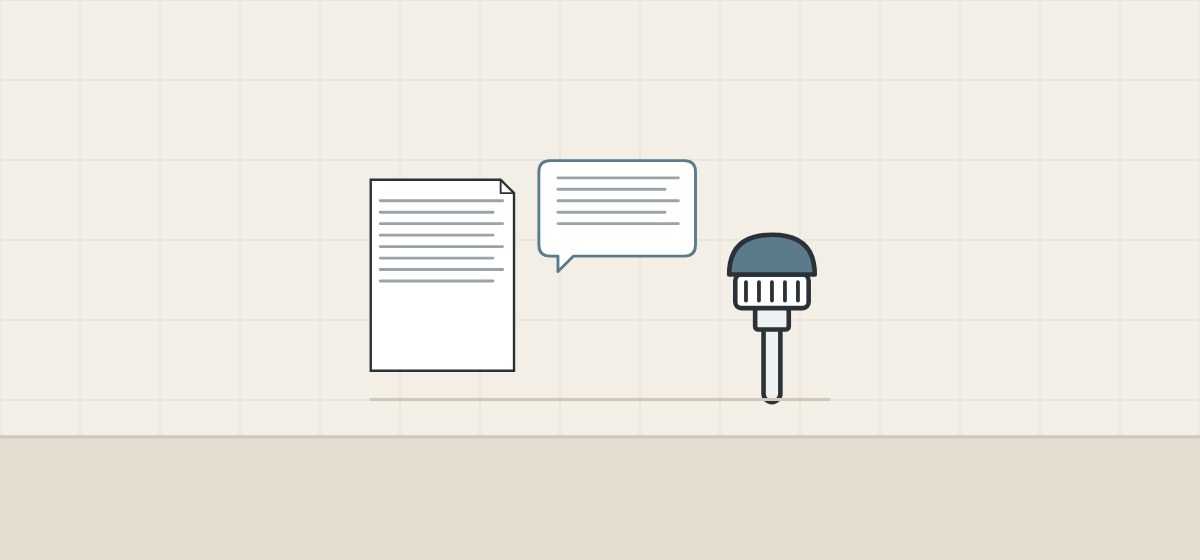 Illustration of a document, a message bubble and a valve on a short pipe