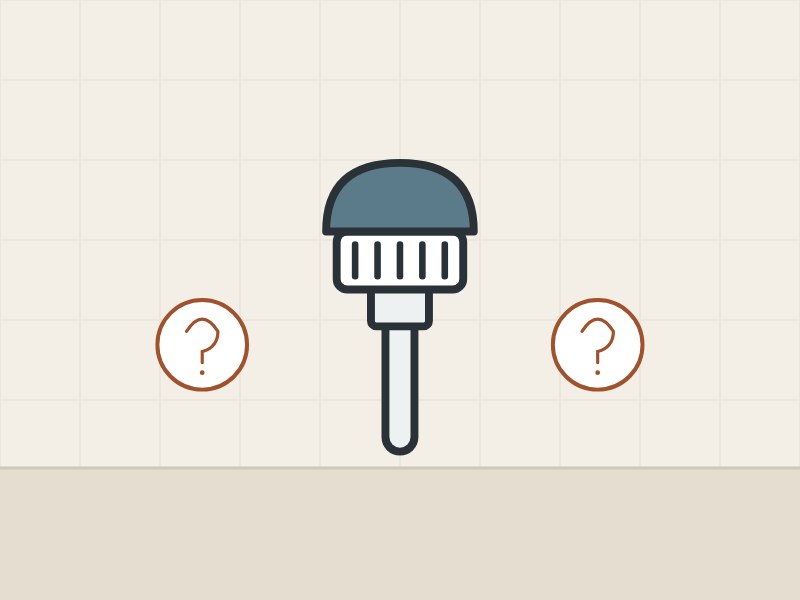 Illustration of a valve on a short pipe between two question marks