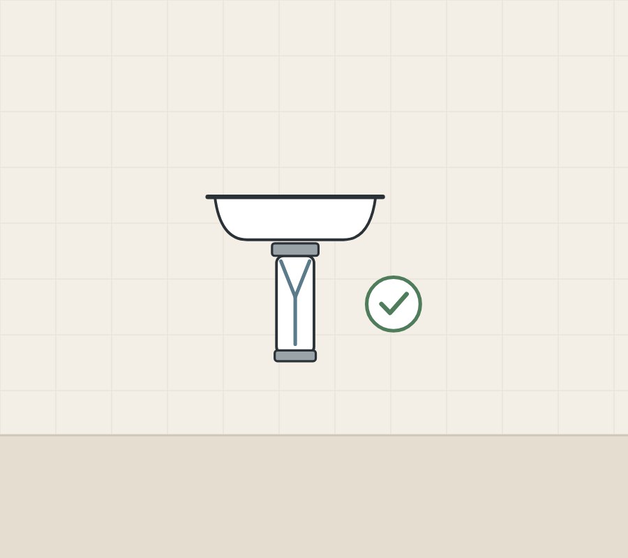 Illustration of a basin with a membrane tube below it and a tick