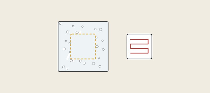 Illustration: a fogged mirror with a clear area in its centre beside a heating pad