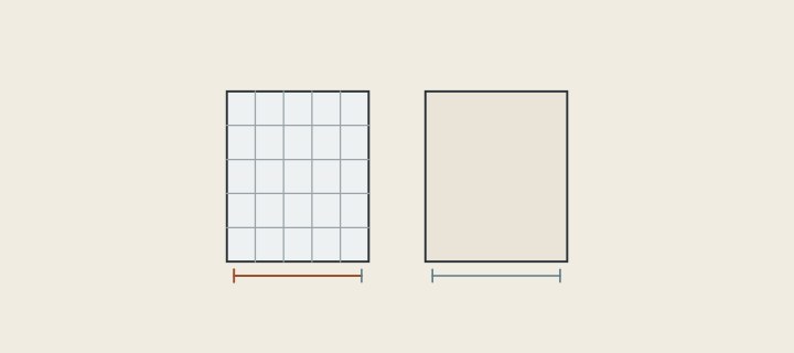 Illustration: an opening shown tiled and untiled, each with a measurement line