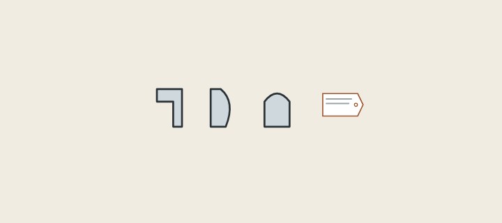 Illustration: three seal and profile sections side by side with a spare-part tag