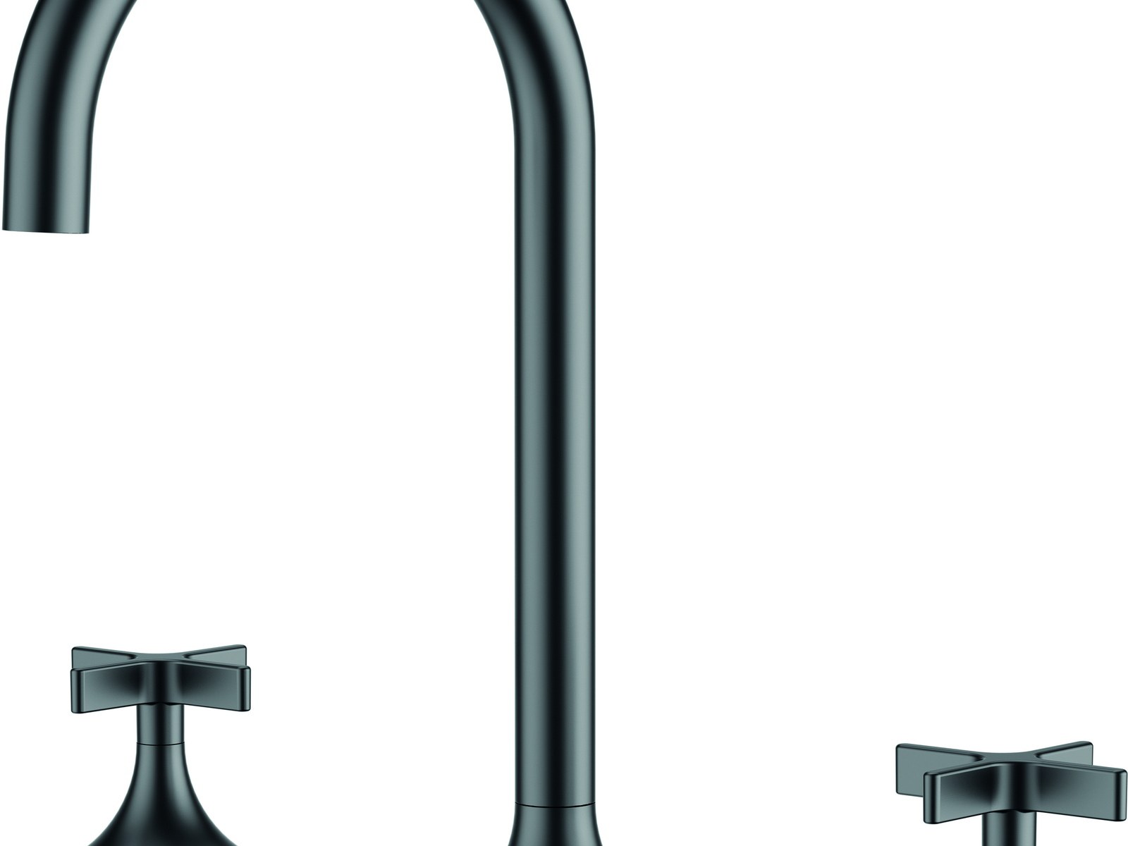 A three-hole widespread faucet set with cross handles