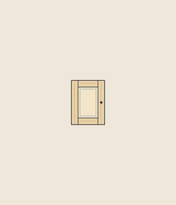 Illustration of a frame-and-panel cabinet door with two stiles, two rails and a center panel