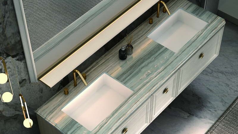Drawer storage in a solid wood bathroom vanity