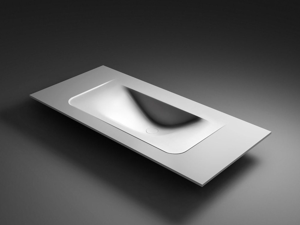 A single-bowl integrated basin vanity top
