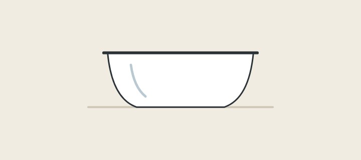 Illustration of a freestanding bathtub in side view on a floor line