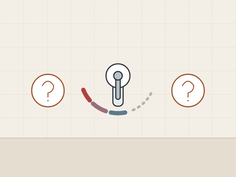 Illustration of a cold-start handle between two question marks