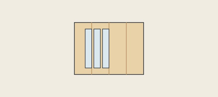 Illustration: glass panels standing inside a wooden crate