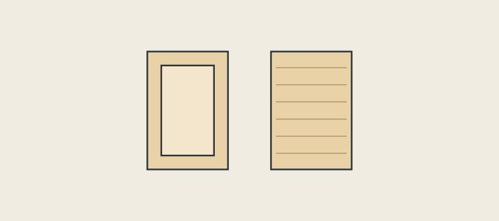 Illustration: a frame-and-panel door beside a slab door, seen from the front
