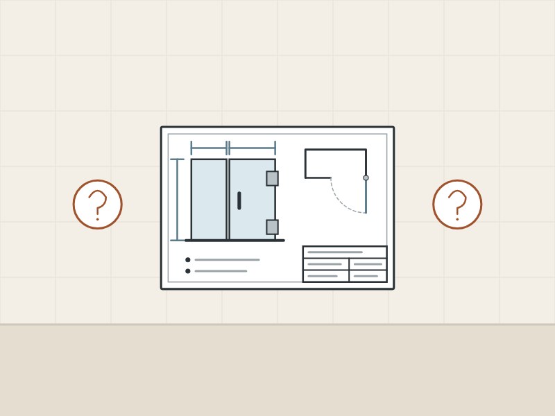Illustration of an enclosure drawing sheet between two question marks
