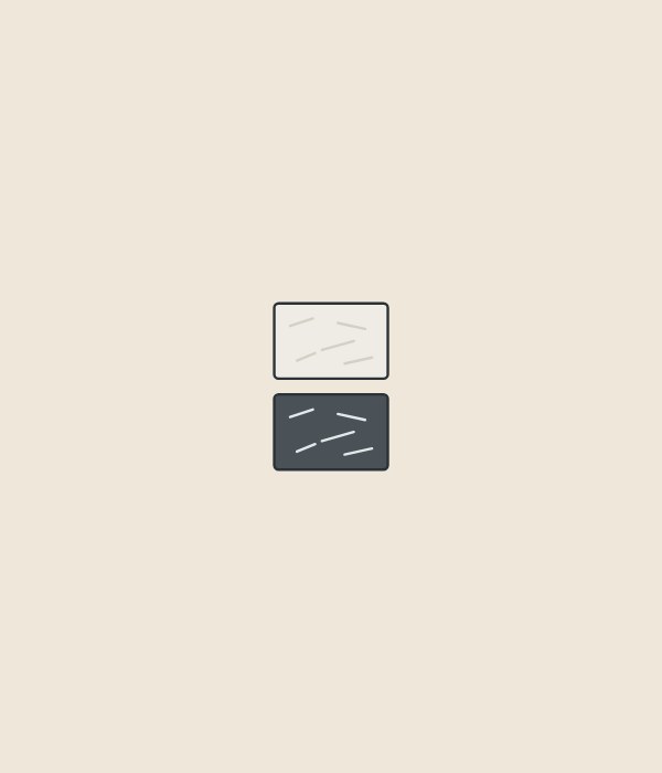 Illustration of a light sample above a dark sample carrying the same fine marks, faint on the light one and clear on the dark one