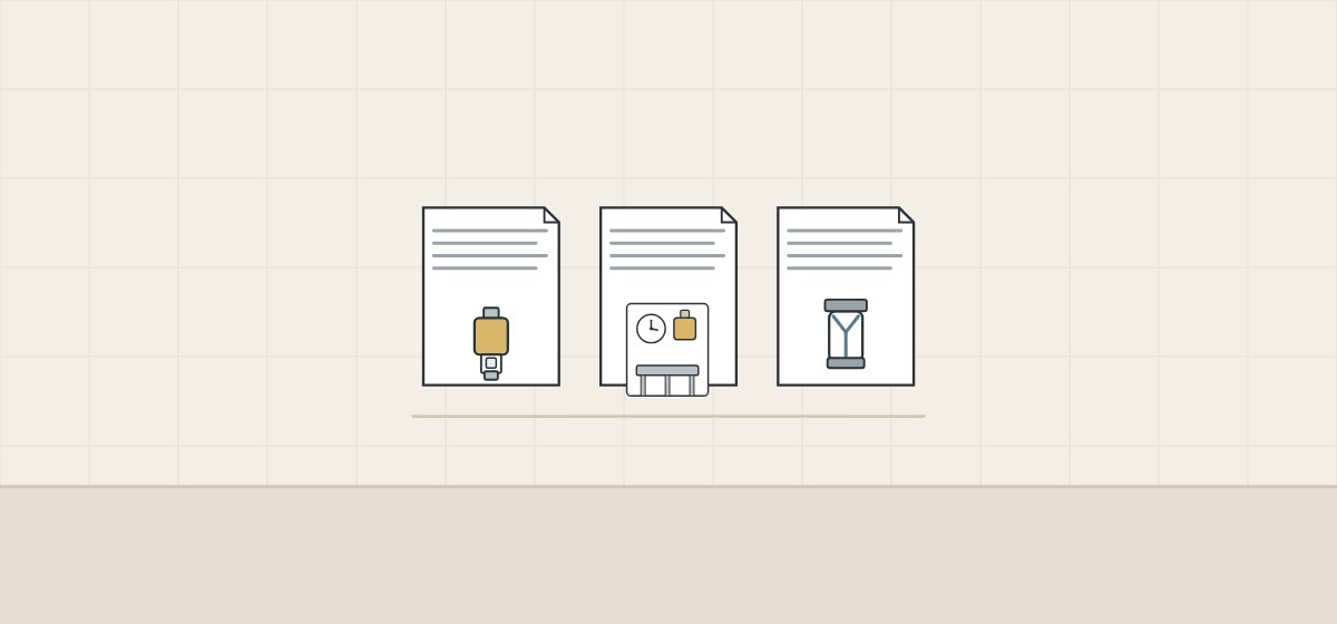Illustration of three standard documents showing a primer valve, a timer cabinet and a barrier device
