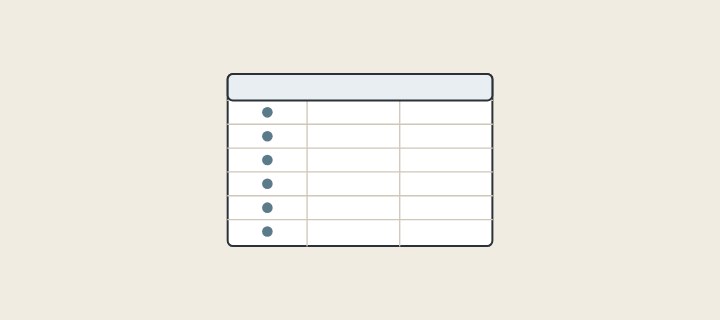 Illustration: a fixture schedule table with rows and columns