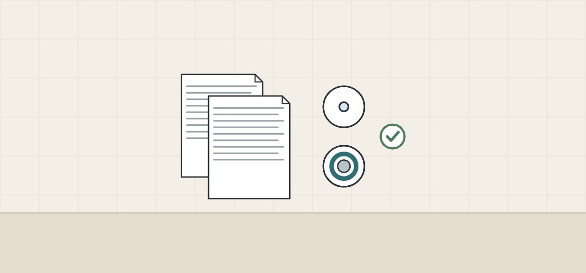 Illustration of two stacked documents beside a fixed-bore disc and a regulator disc with a tick