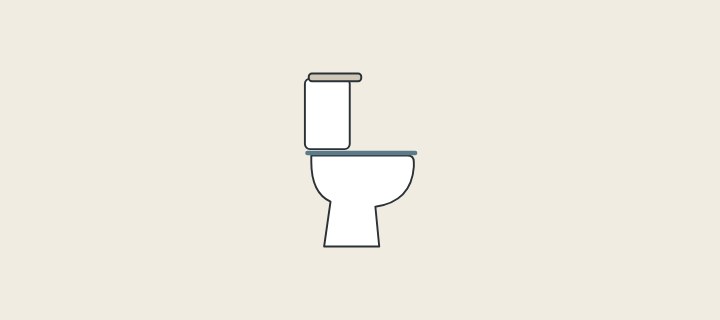 Illustration: a close-coupled toilet in side view