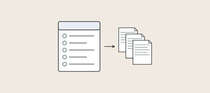 Illustration: a request form with five fields and an arrow to three quotation sheets