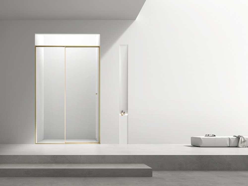A custom frameless shower enclosure