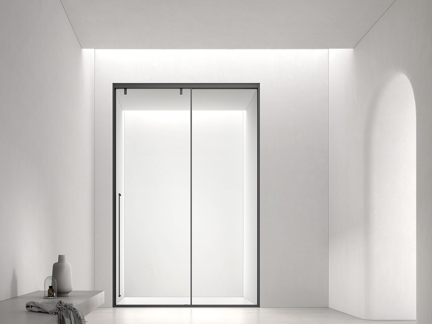 A frameless shower enclosure reviewed against project drawings