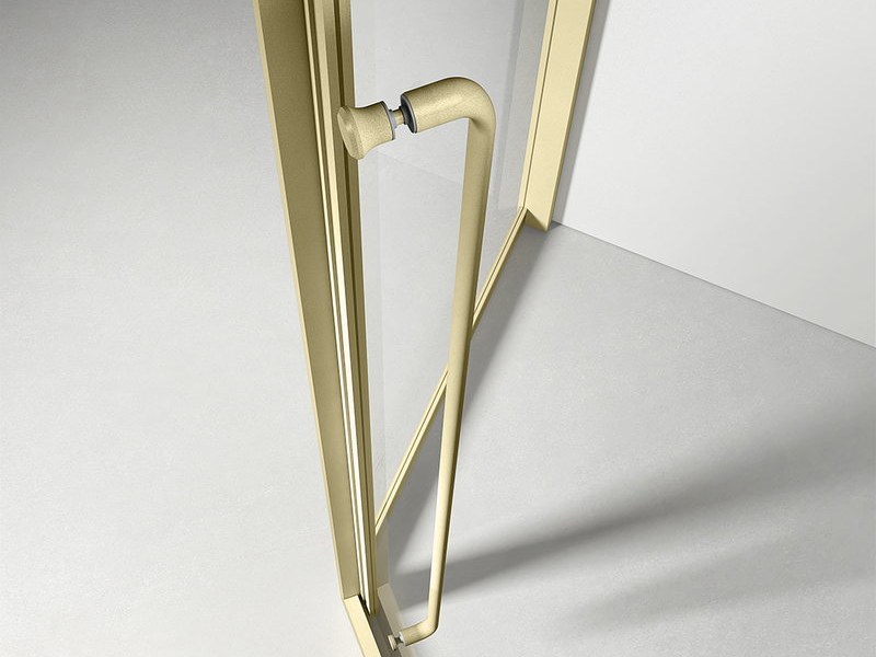A close detail of a shower screen profile