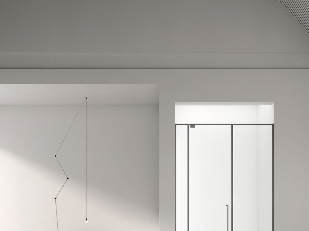 A sliding door shower enclosure