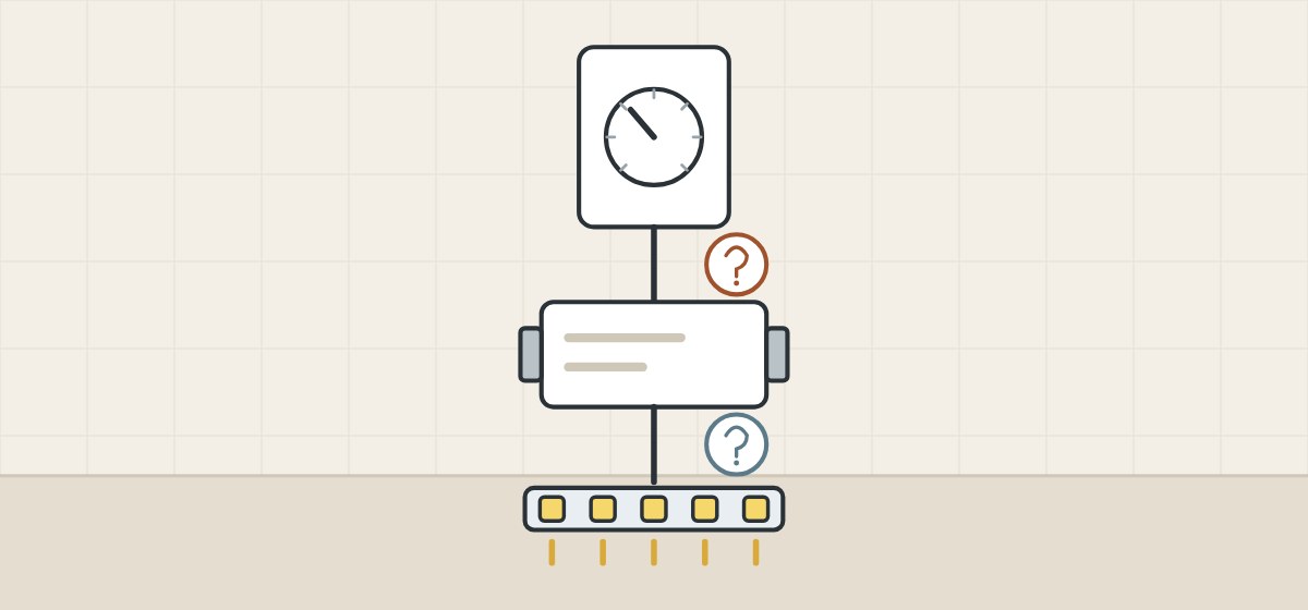Illustration of a wall dimmer, a driver box and an LED strip in a column with a question mark beside each link