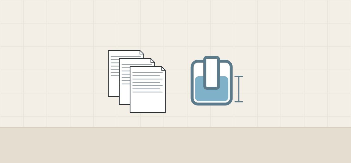 Illustration of three stacked standard documents beside a trap insert with its water seal depth marked