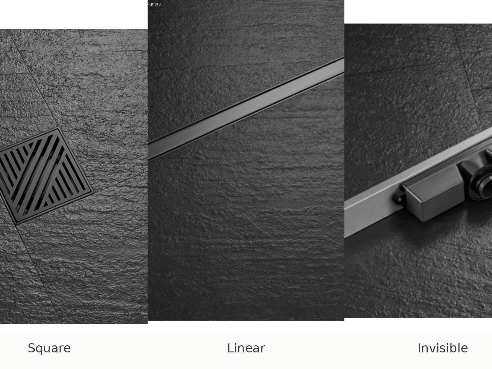 Square, linear and concealed floor drain types compared