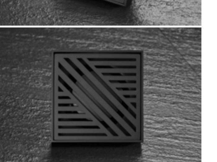 Three floor drain grate patterns shown together