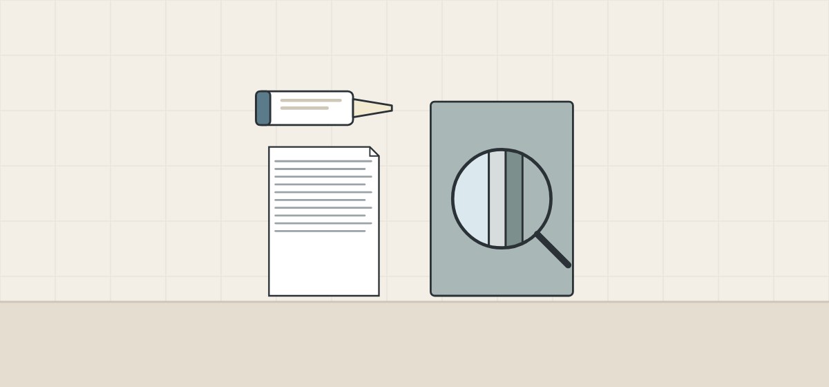 Illustration of an adhesive cartridge and data sheet beside the back of a mirror under a magnifier showing its layers