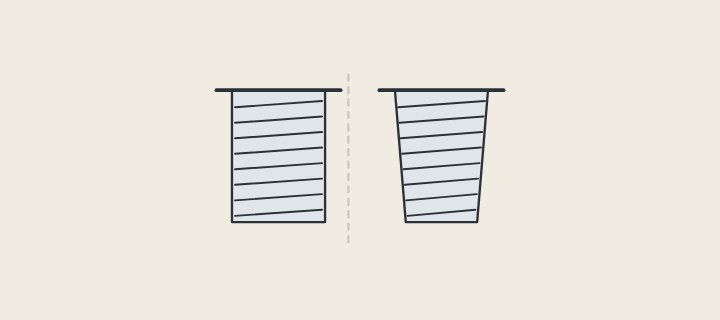 Illustration: two threaded pipe ends side by side, one with parallel sides and one tapered