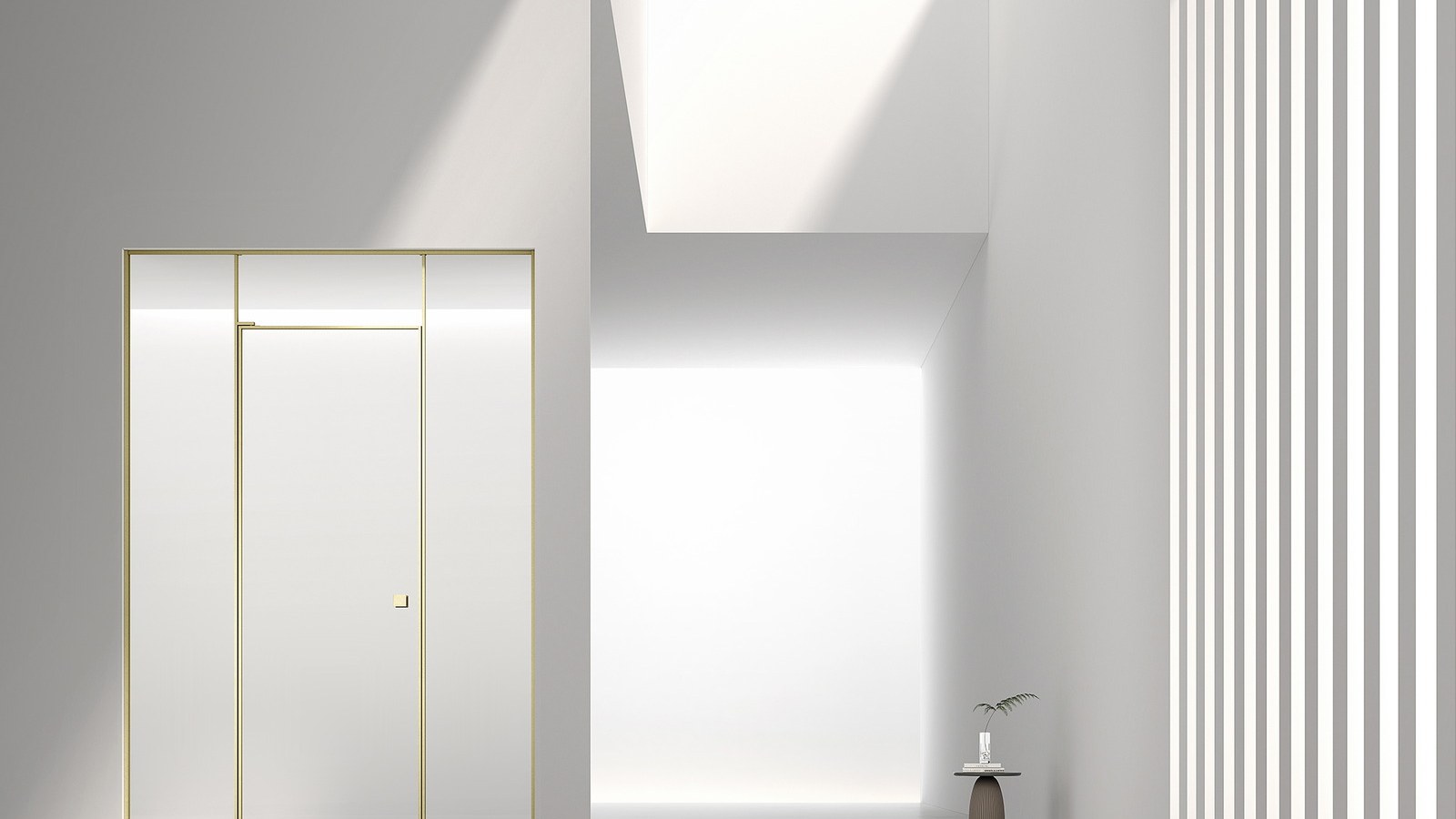 A bi-fold shower door enclosure