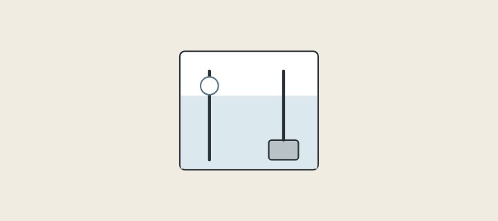Illustration: a cistern in section with a fill valve on one side and a flush valve on the other