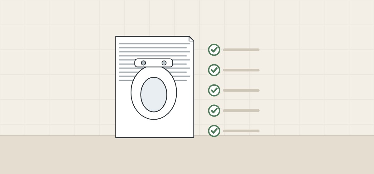 Illustration of a seat drawing sheet beside a ticked checklist
