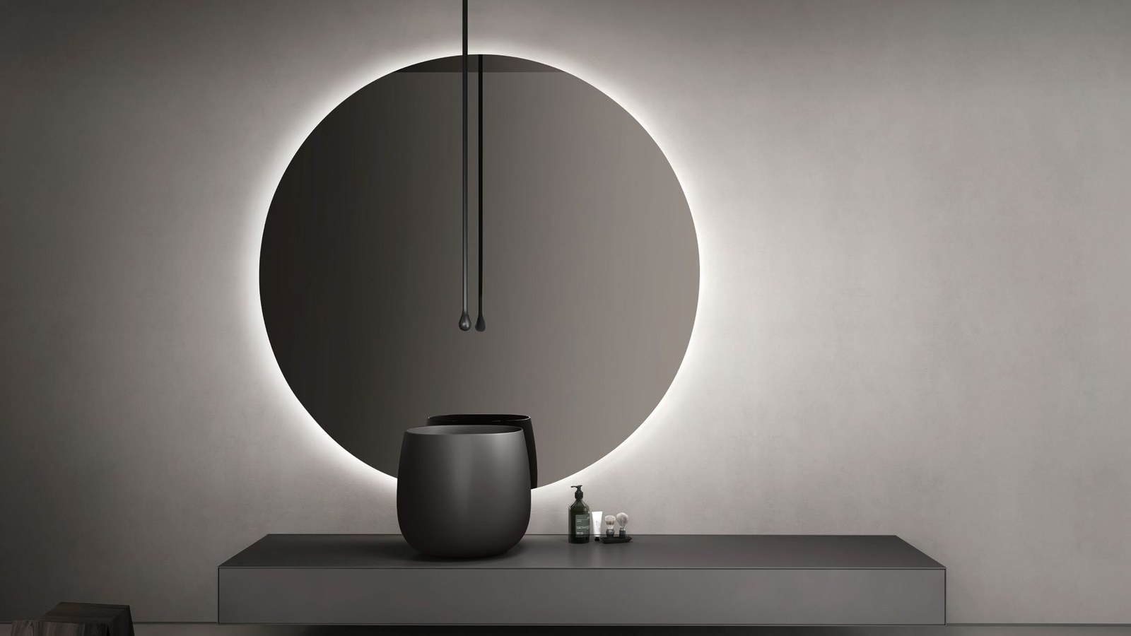 Round countertop vessel basins
