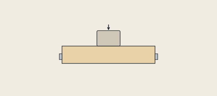 Illustration: a wide drawer on two slides with a load placed on it
