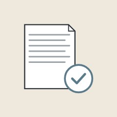 Publication record symbol: a document sheet with a check mark