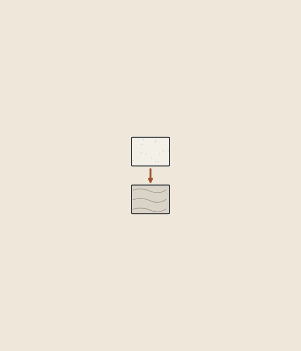 Illustration of a plain sample tile and a veined sample tile with an arrow from one to the other