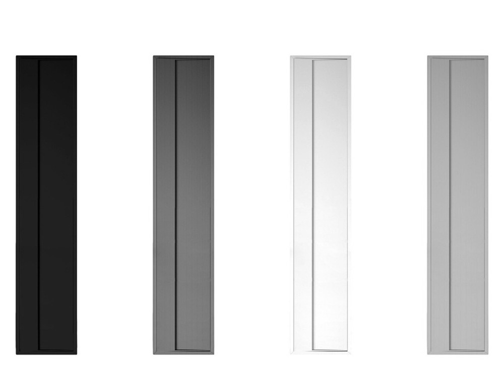 Four bathroom niche finish options shown side by side