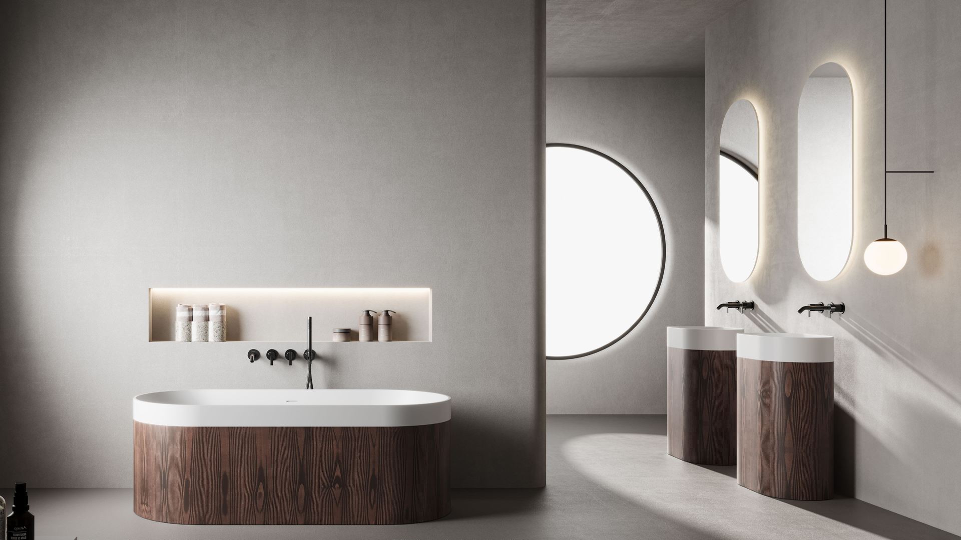Solid surface bathtubs prepared and protected for export shipment
