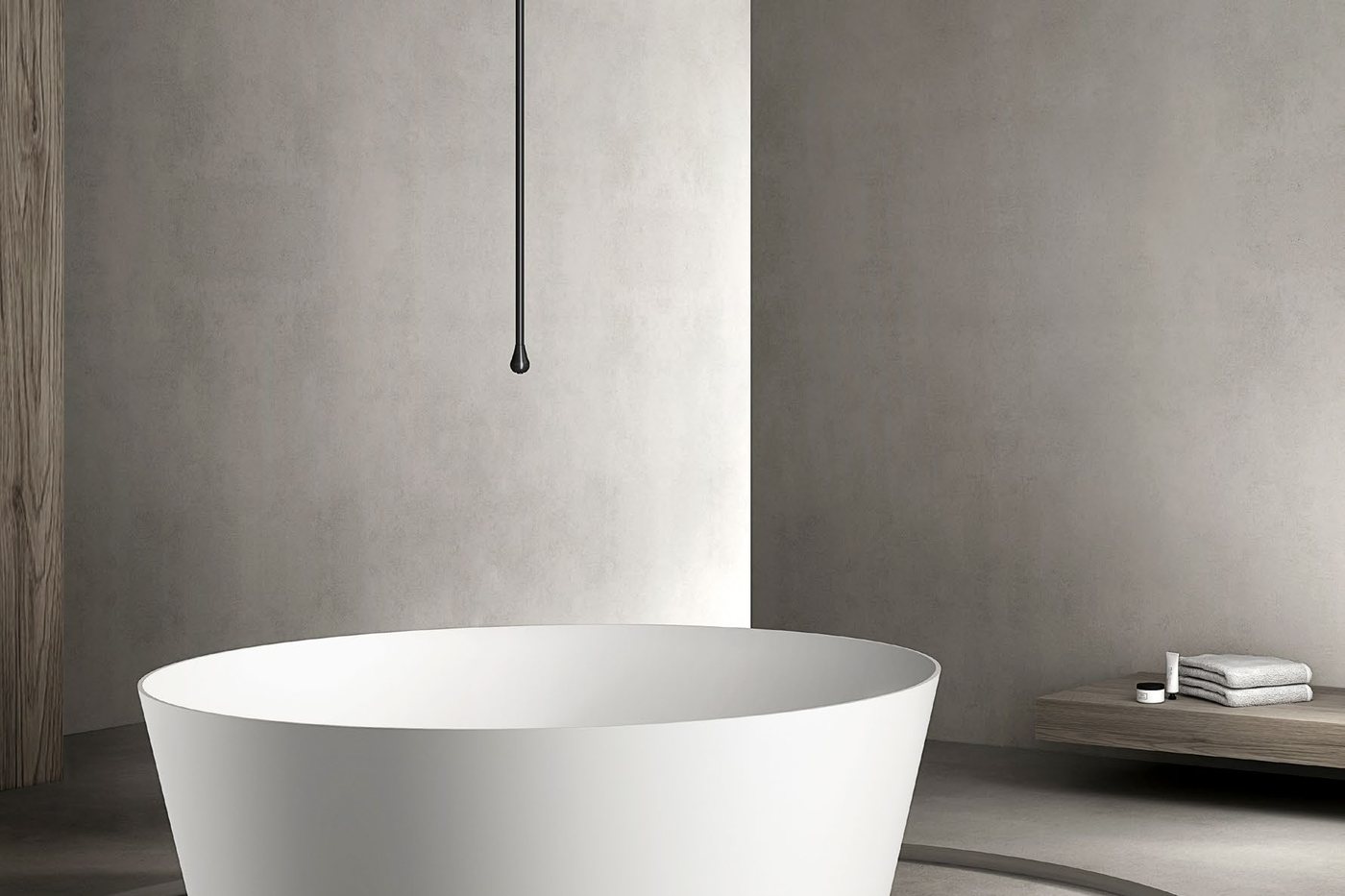 Compact solid surface soaking bathtub