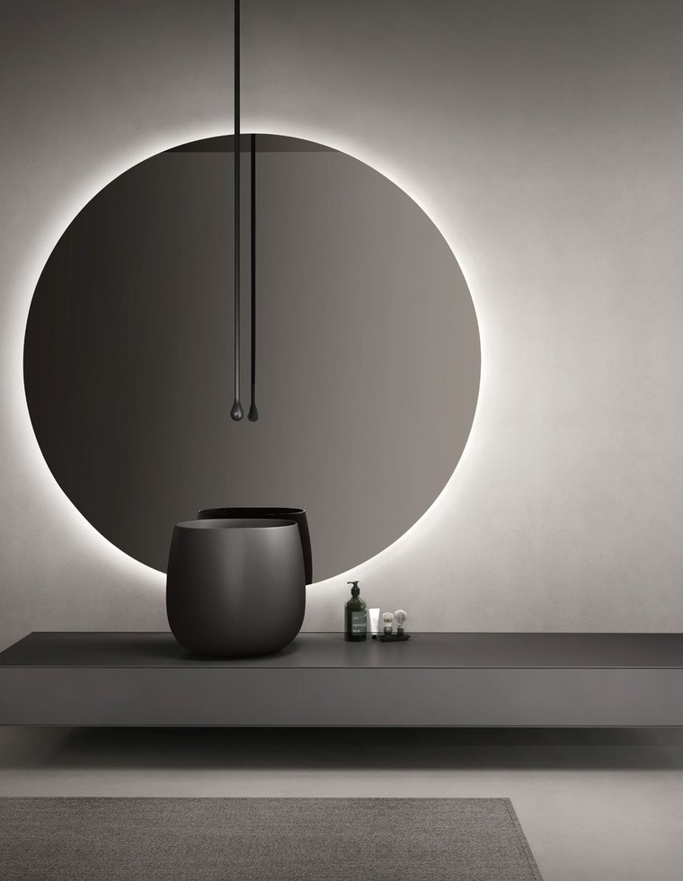 Round countertop vessel basins