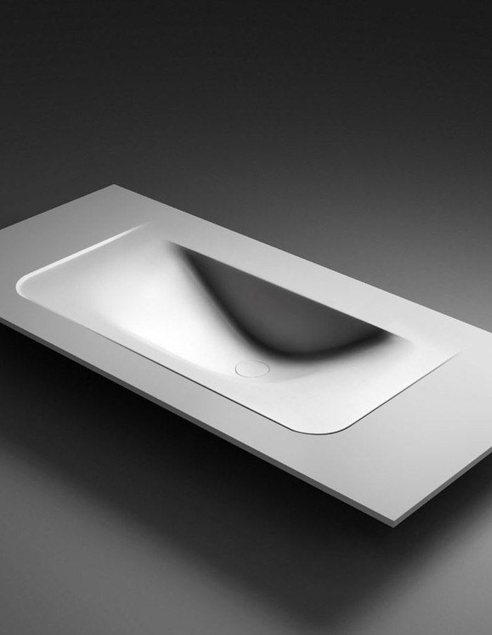A single-bowl integrated basin vanity top