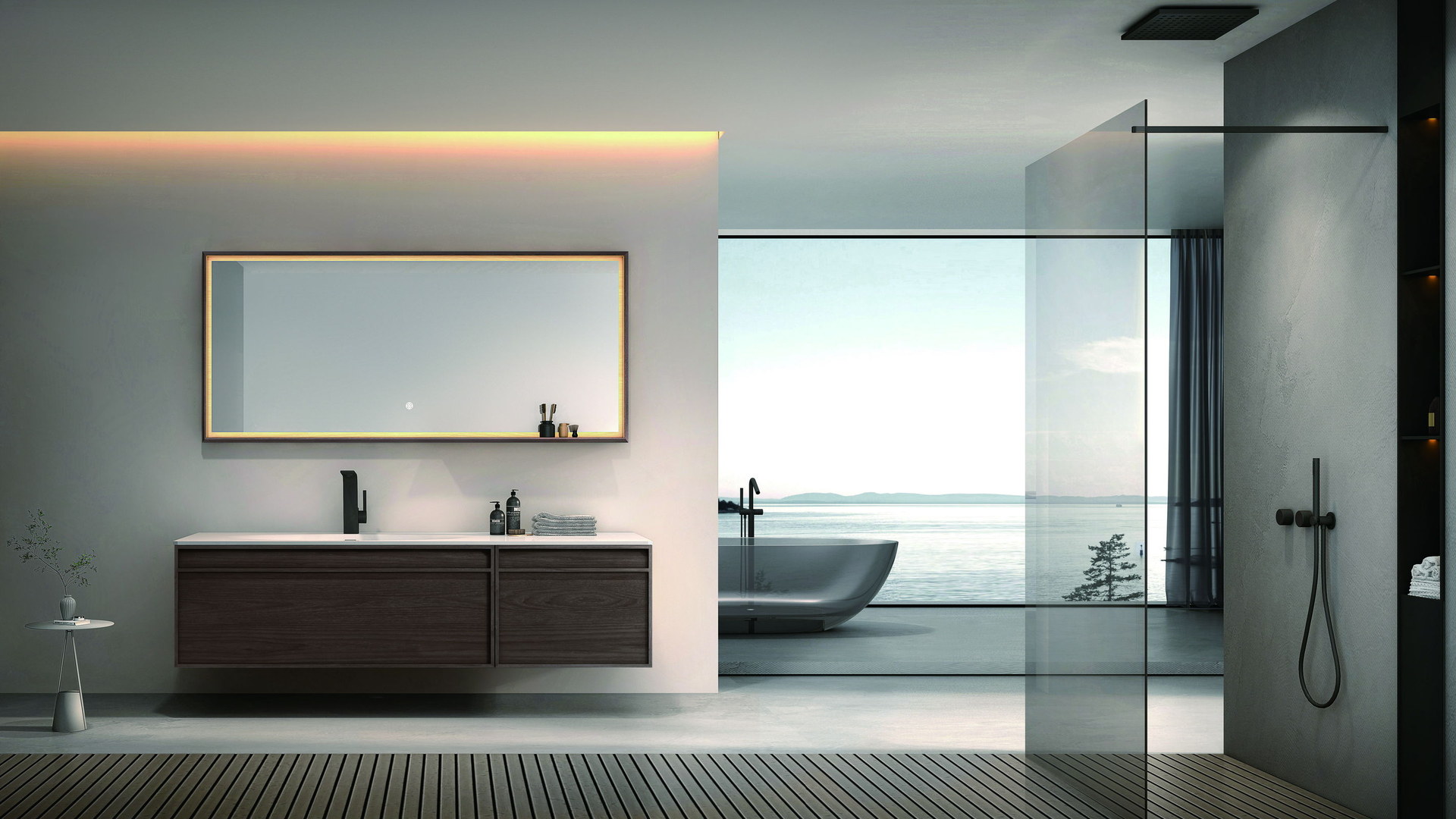 Bathroom wall prepared for niche specification