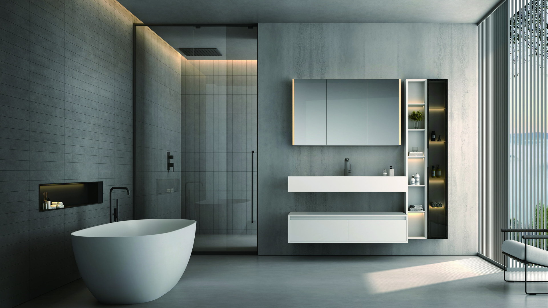 Bathroom space prepared for vanity set specification