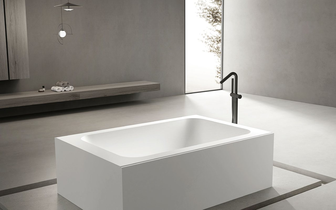Built-In Solid Surface Bathtubs buyer reviewing specification details and approved project documents