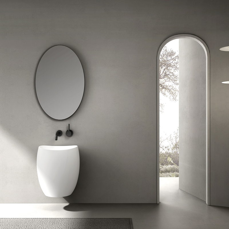 Basin shown with its tap and waste arrangement