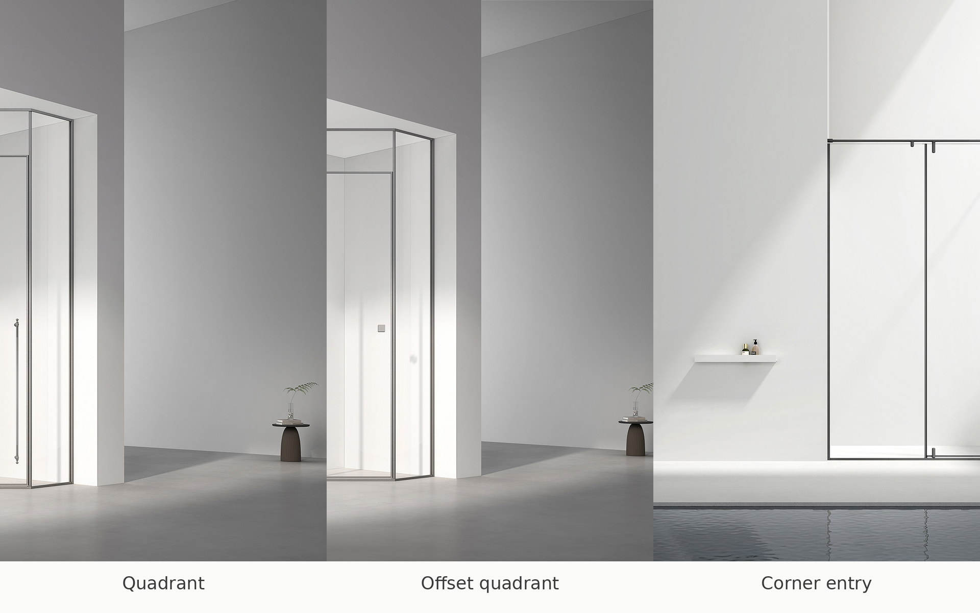 Comparison of quadrant, offset quadrant and corner entry shower enclosures